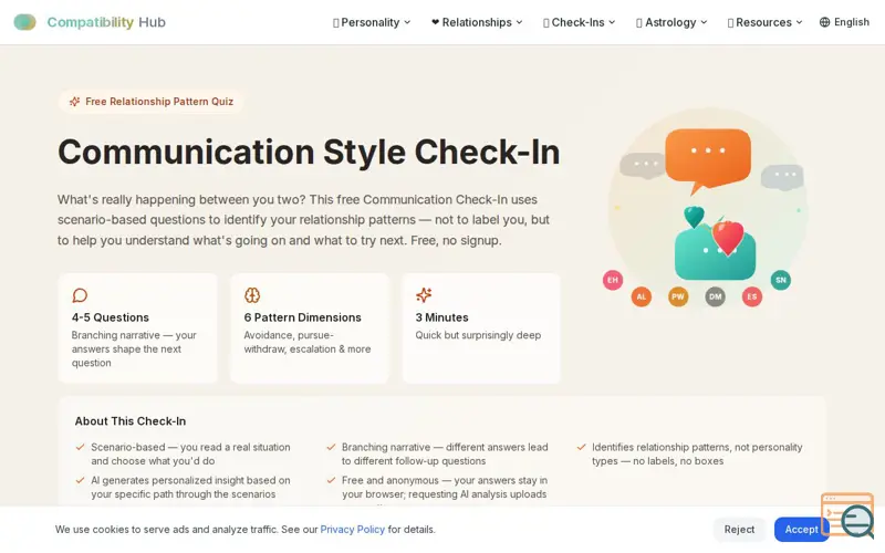 Screenshot of Communication Style Check-In, a launch using ShowMeBest