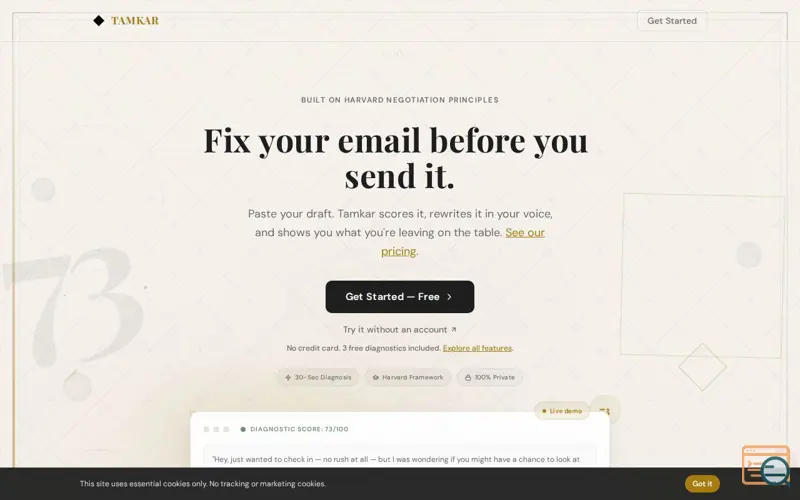 Screenshot of Tamkar