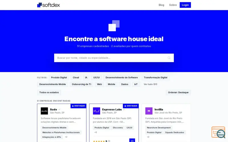 Screenshot of Softdex, a launch using Oracle Email Delivery