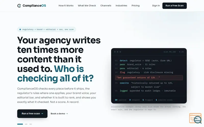 Screenshot of ComplianceOS Scalegrowth