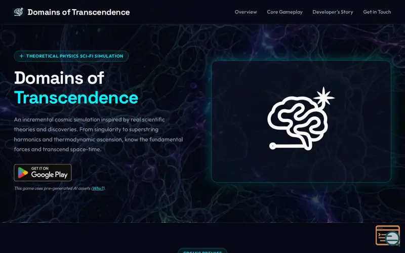 Screenshot of Domains of Transcendence
