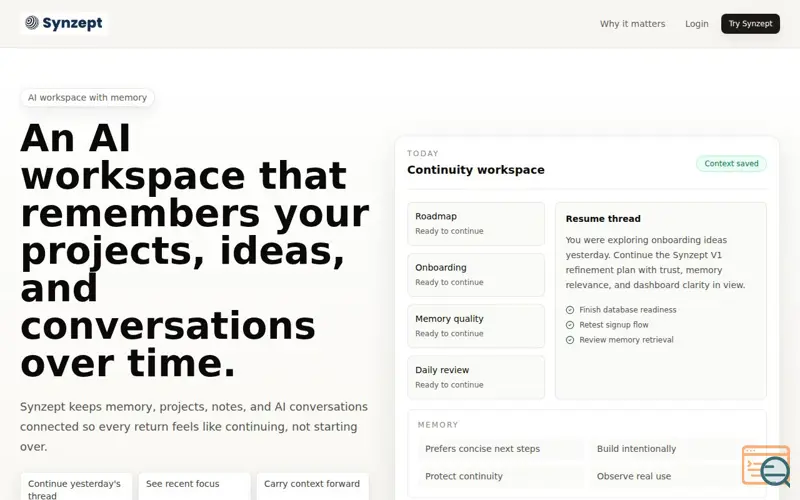 Screenshot of Synzept