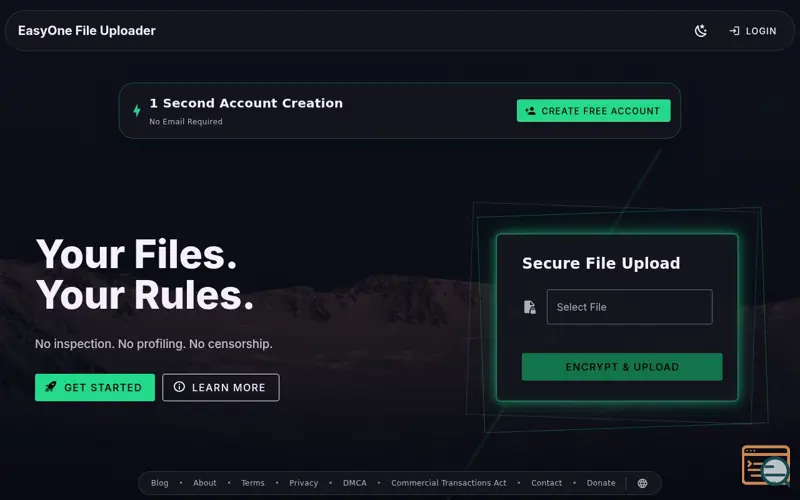 Screenshot of EasyOne File Uploader, a launch using Heleket