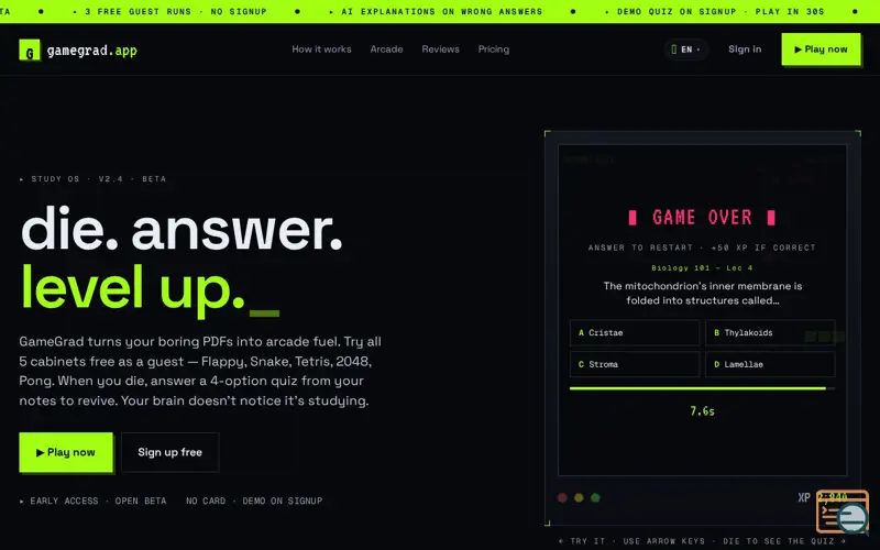 Screenshot of GameGrad