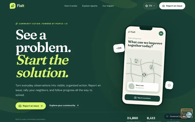 Screenshot of FixIt — Report issues, Solve faster