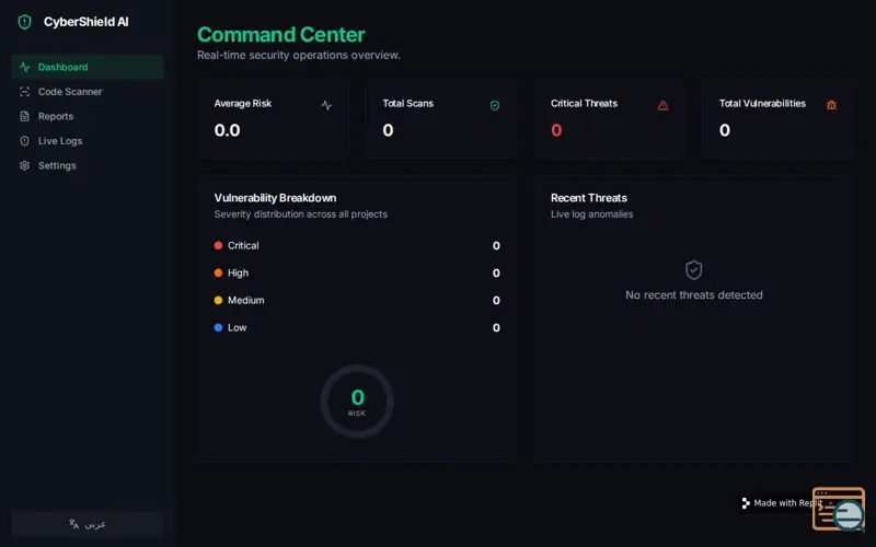 Screenshot of  CyberShield AI