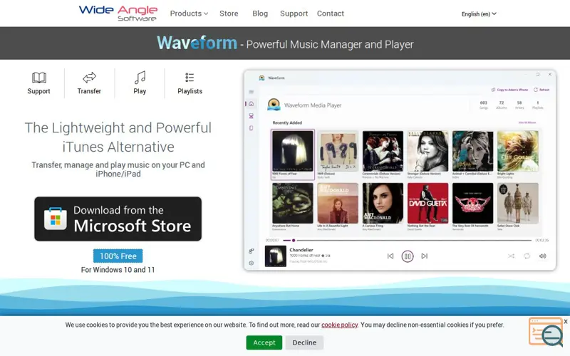 Screenshot of Waveform Music Player, a launch using Mailtrap
