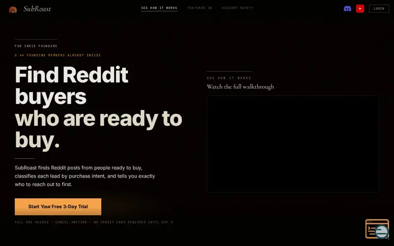 Screenshot of SubRoast