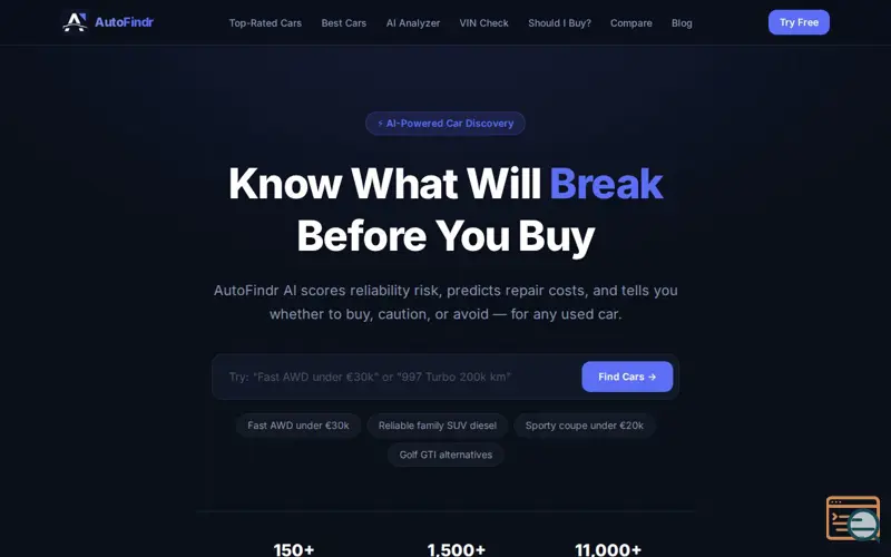Screenshot of AutoFindr