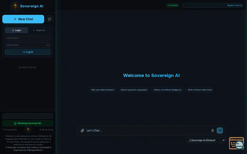 Screenshot of Sovereign AI