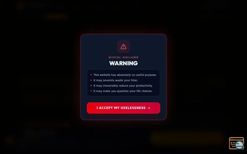 Screenshot of GetUseless