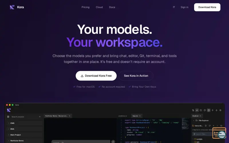 Screenshot of Kora