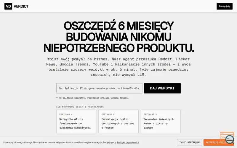 Screenshot of Verdict