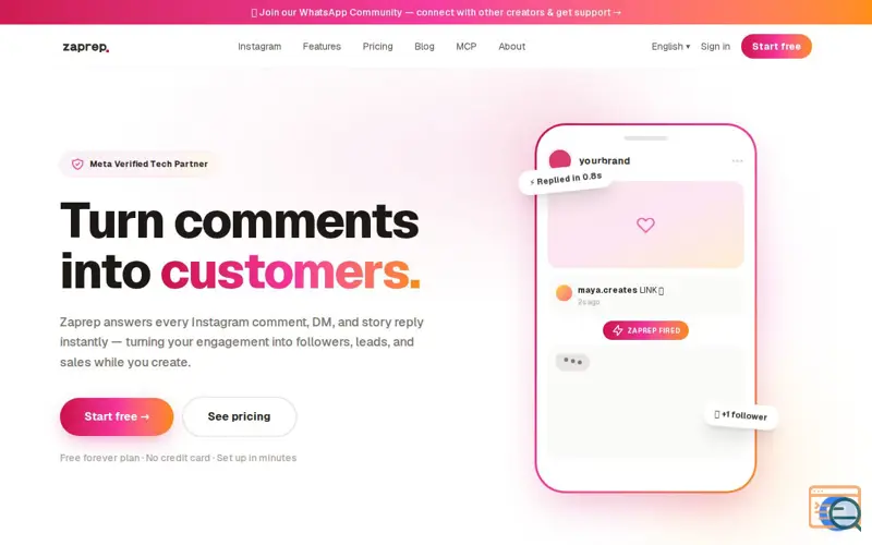 Screenshot of Zaprep