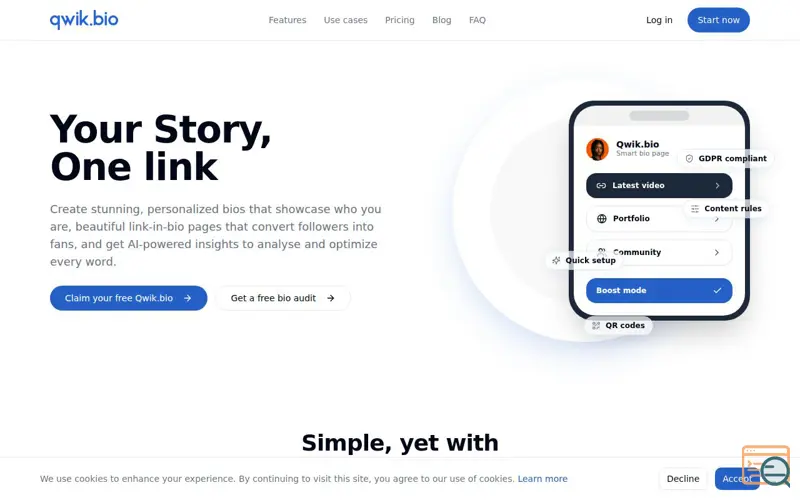 Screenshot of Qwik.bio
