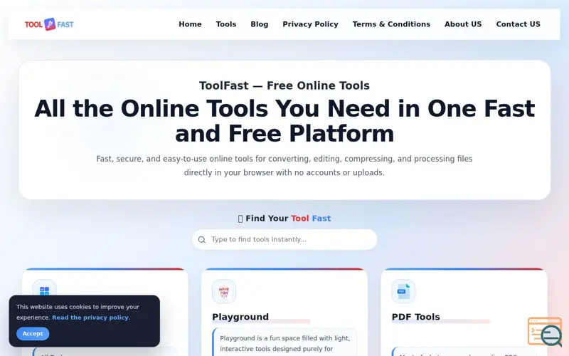 Screenshot of ToolFast