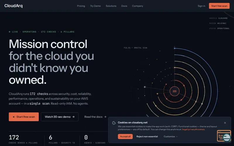 Screenshot of CloudArq