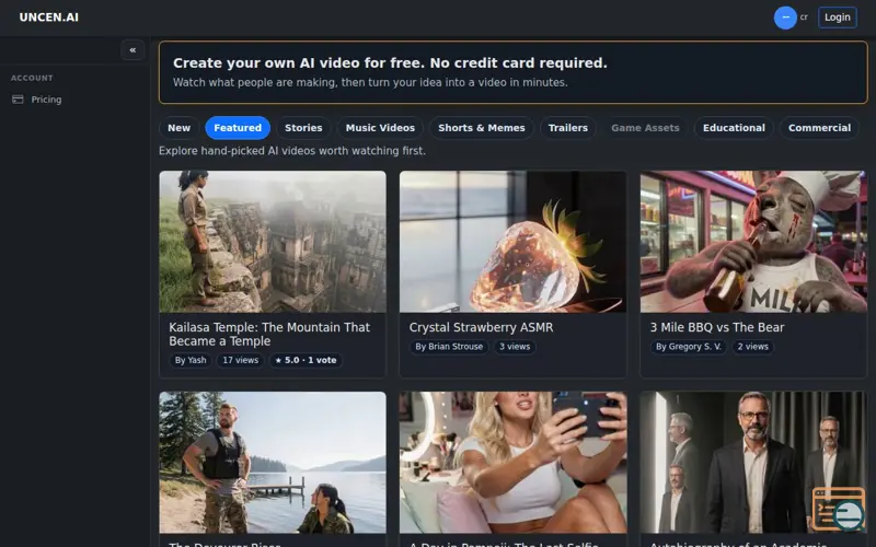 Screenshot of Uncen.AI