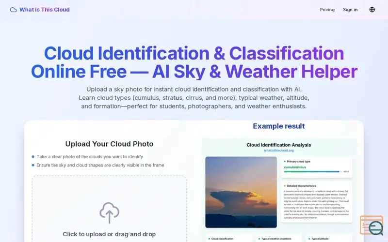 Screenshot of What is This Cloud