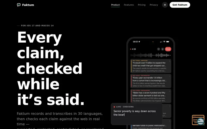 Screenshot of Faktum
