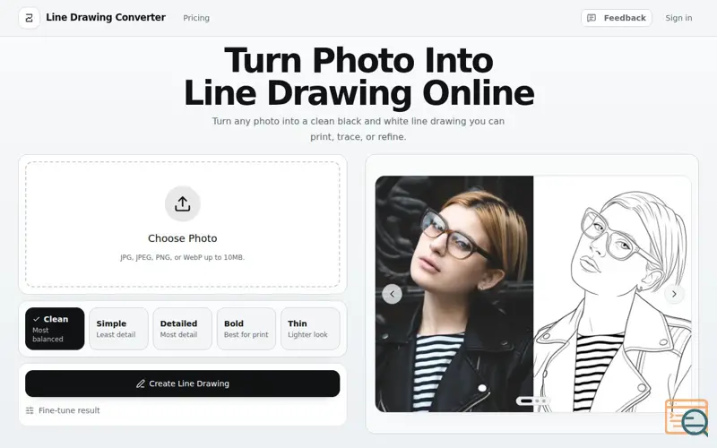 Screenshot of Line Drawing Converter