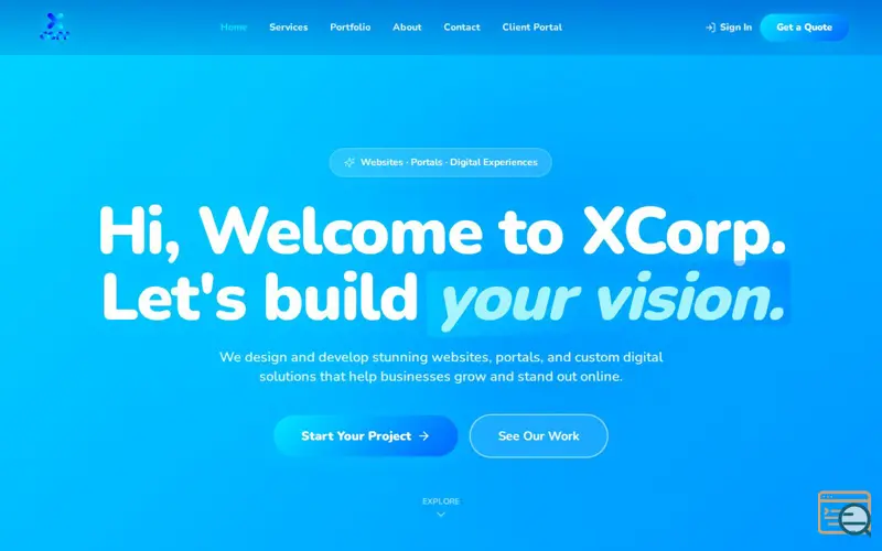 Screenshot of XCorp