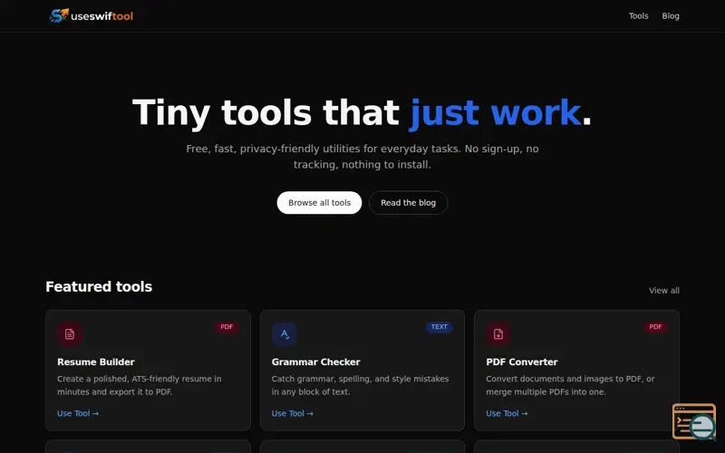 Screenshot of Useswiftool