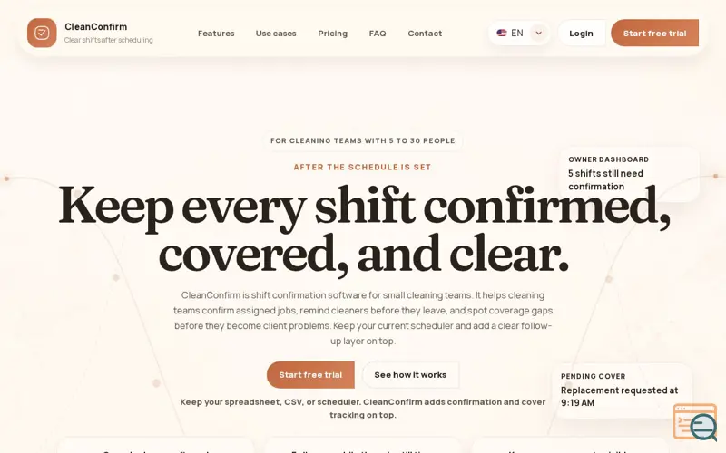 Screenshot of CleanConfirm