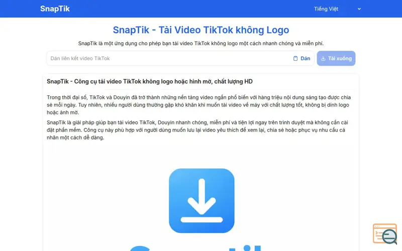 Screenshot of SnapTikTop