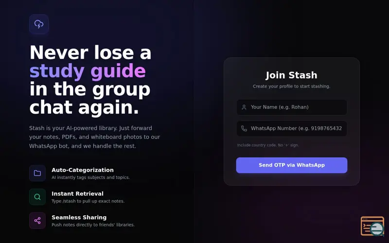 Screenshot of Stash