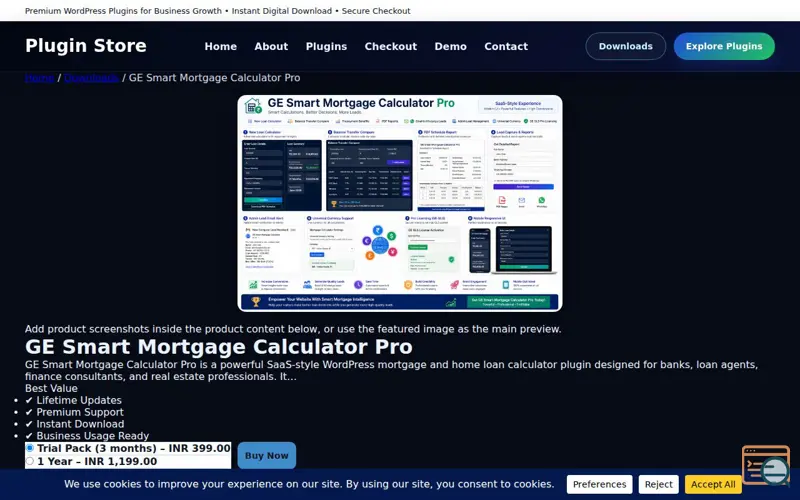 Screenshot of GE Smart Mortgage Calculator Pro