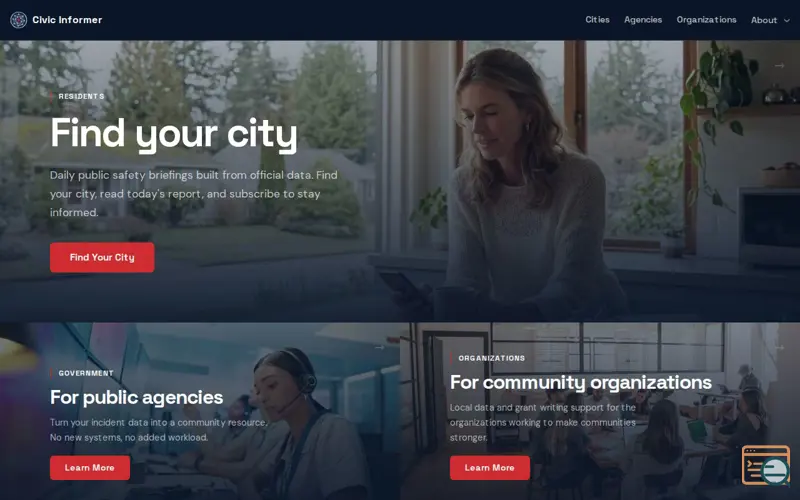 Screenshot of Civic Informer