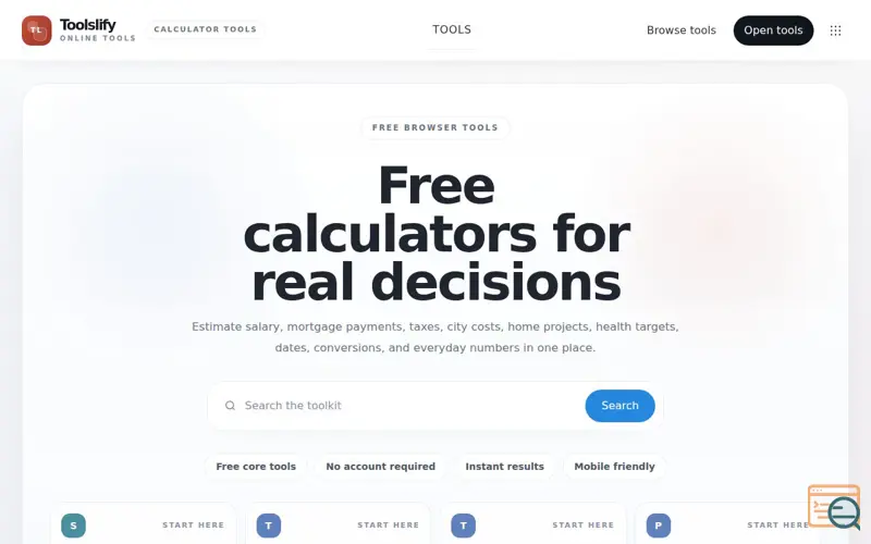 Screenshot of Toolslify