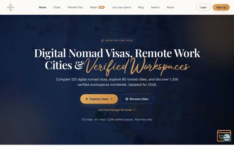 Screenshot of Enomads, a launch using Microsoft 365 DNS