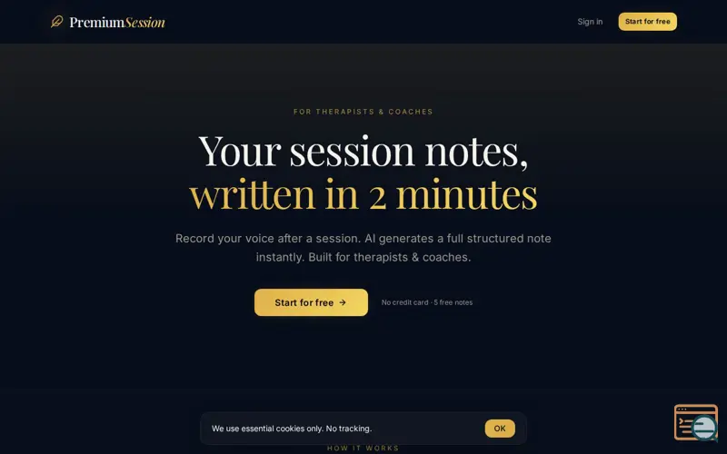 Screenshot of PremiumSession