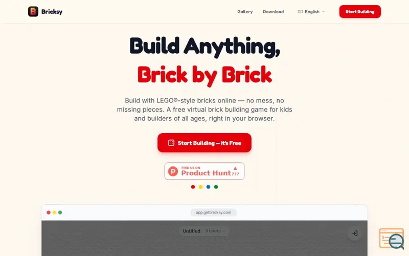 Screenshot of Bricksy