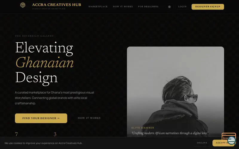 Screenshot of Accra Creatives Hub