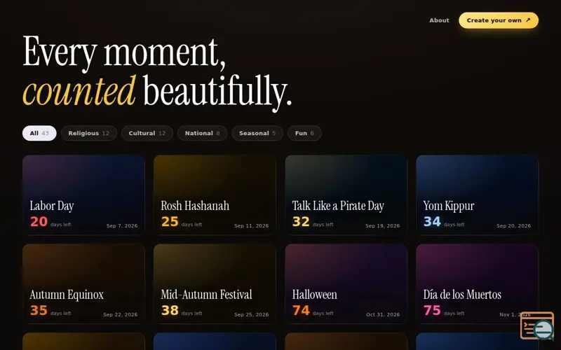 Screenshot of One Fine Countdown