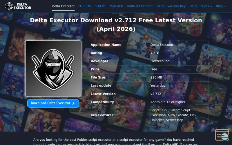 Screenshot of Delta Executor – Powerful Roblox Script