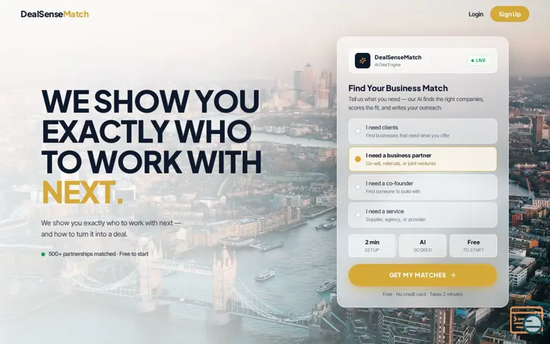 Screenshot of DealSenseMatch