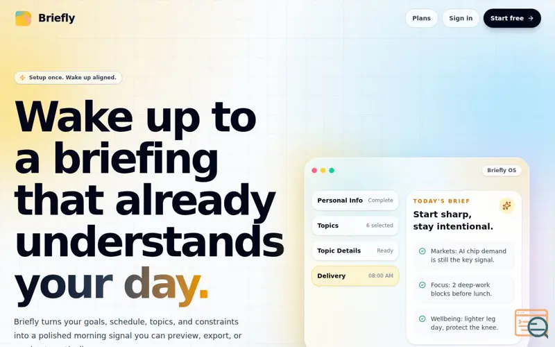 Screenshot of Briefly