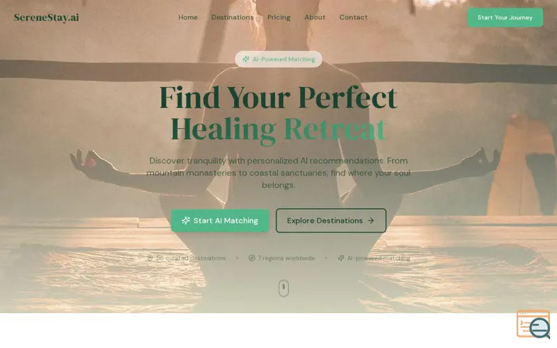 Screenshot of SereneStay.ai