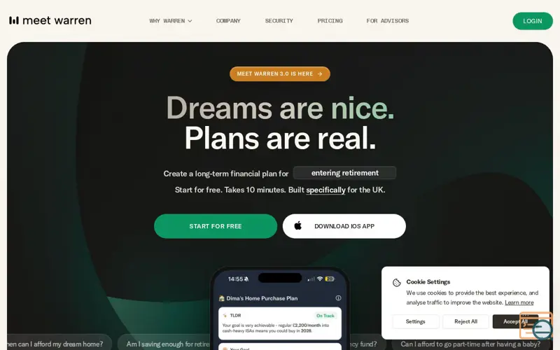 Screenshot of Meet Warren 3.0