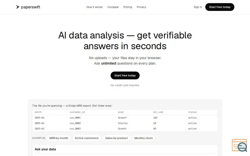 Screenshot of Paperswift