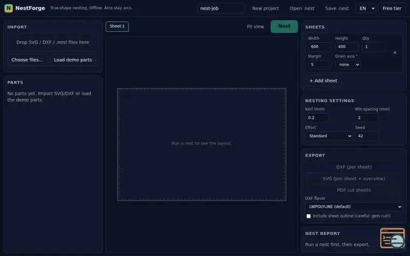 Screenshot of Nestforge