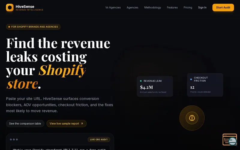 Screenshot of HiveSense
