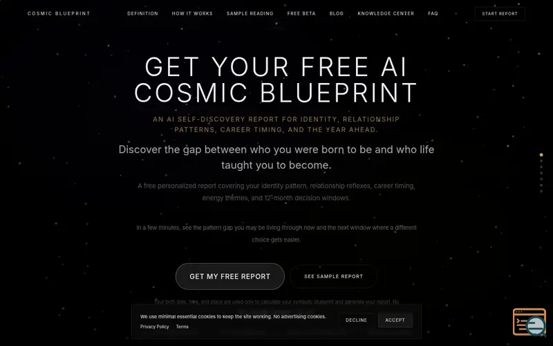 Screenshot of Cosmic Blueprint