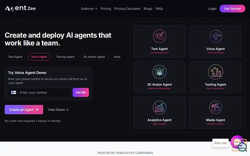 Screenshot of AgentZee
