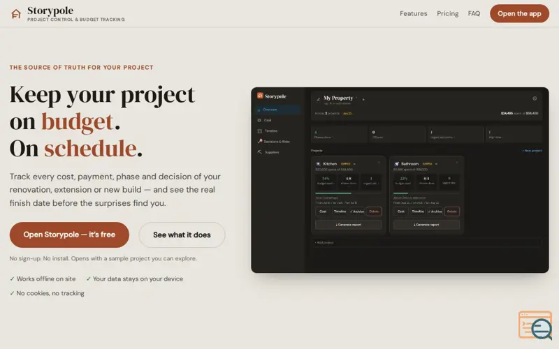 Screenshot of Storypole