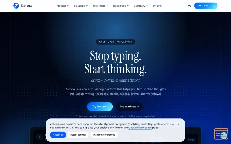 Screenshot of Zahvox